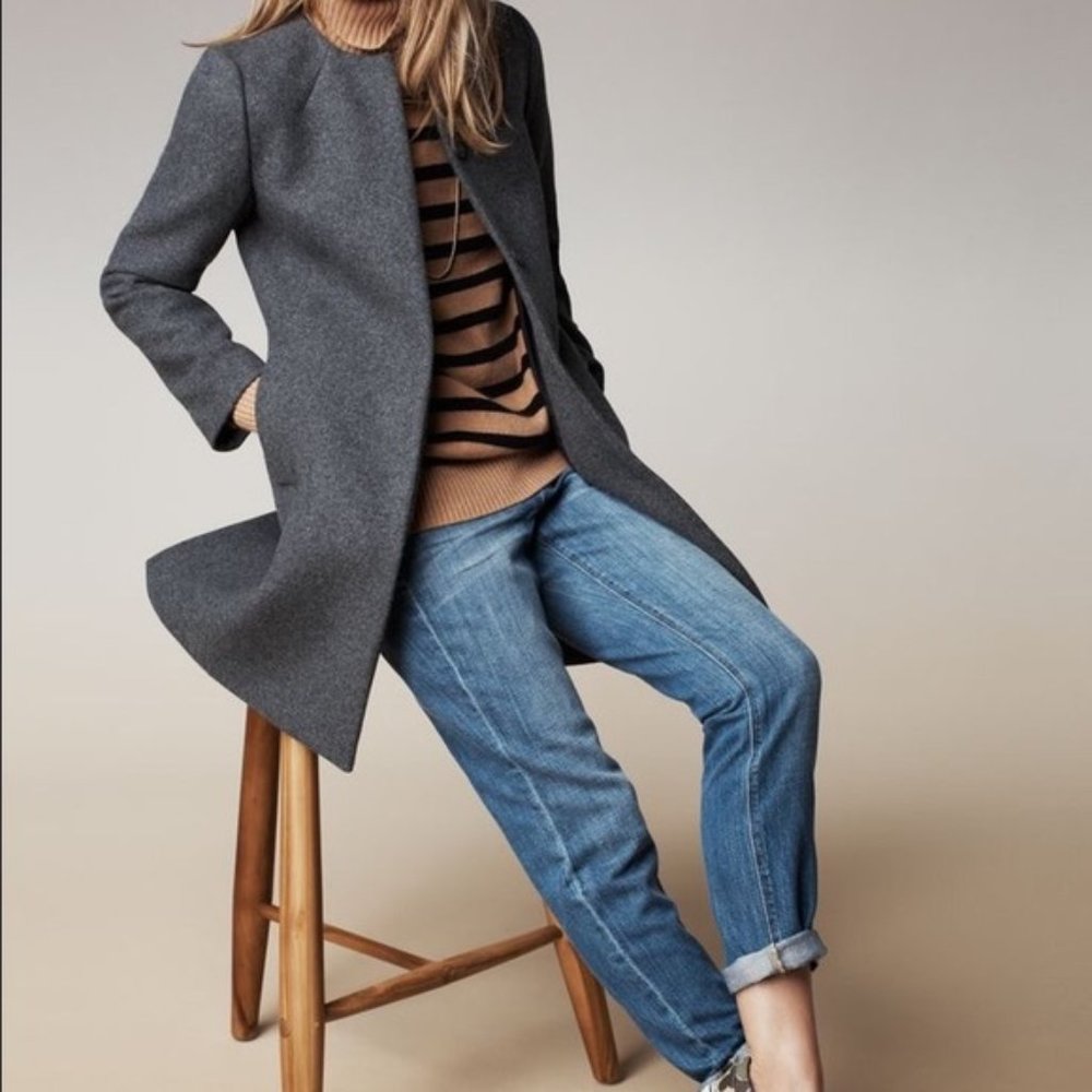 NEW Madewell Wool Curator Coat Rabbit Large Grey